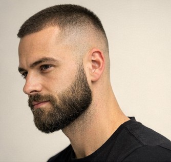 Buzz cut with beard trending hairstyle